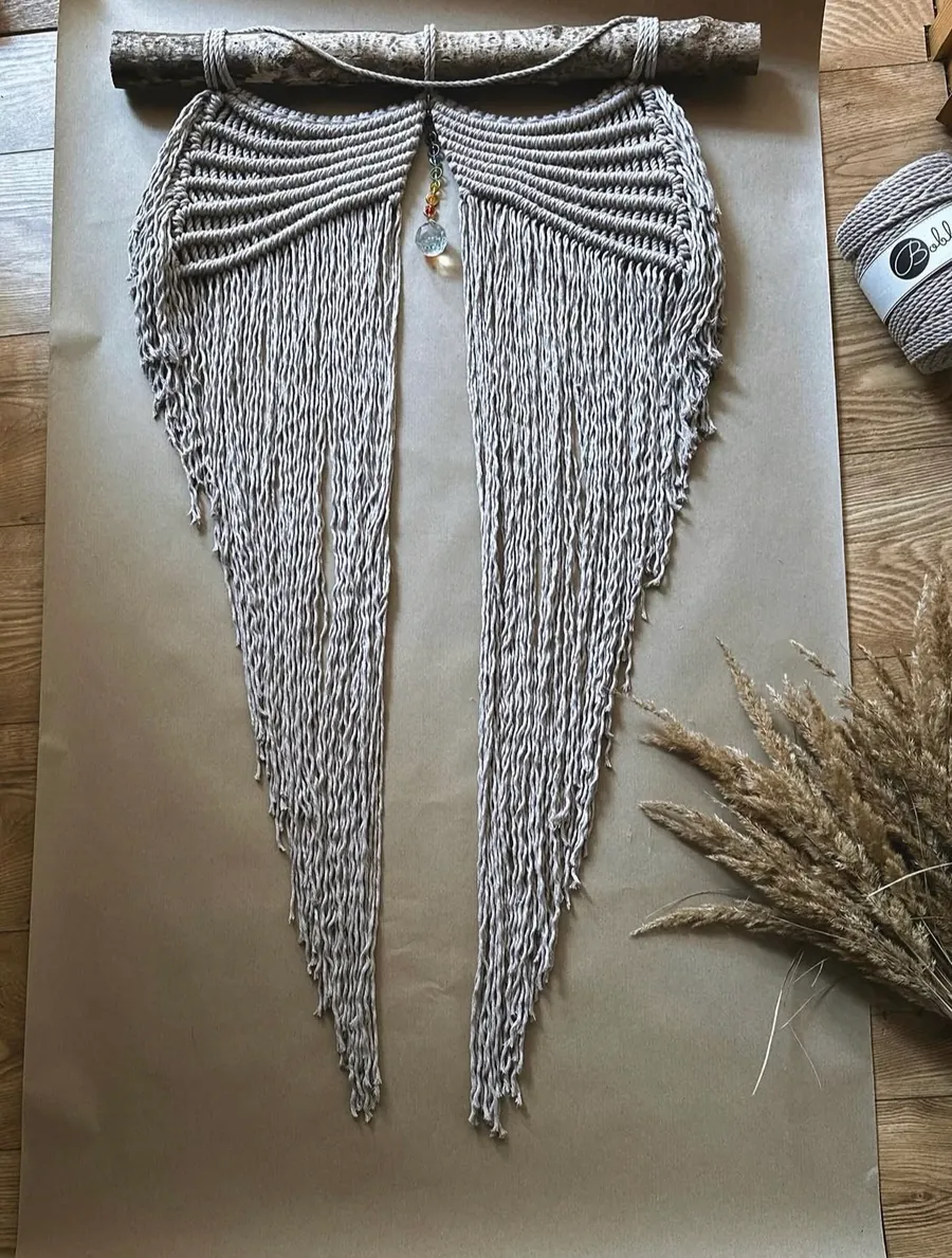Macrame wing wall hanging by L Taylor Creations